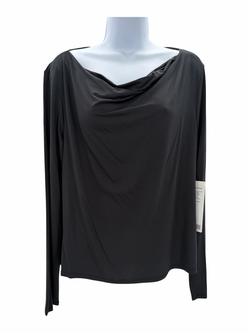 Lululemon Modal Silk Cowl Neck Long Sleeve Black Top Size Large NWT